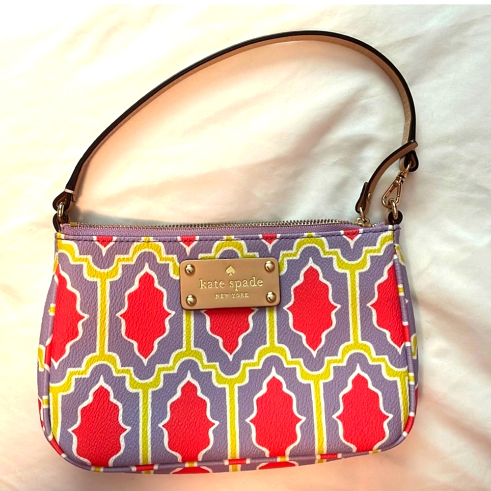 KATE SPADE CABANA TILE LINET CLUTCH EUC.